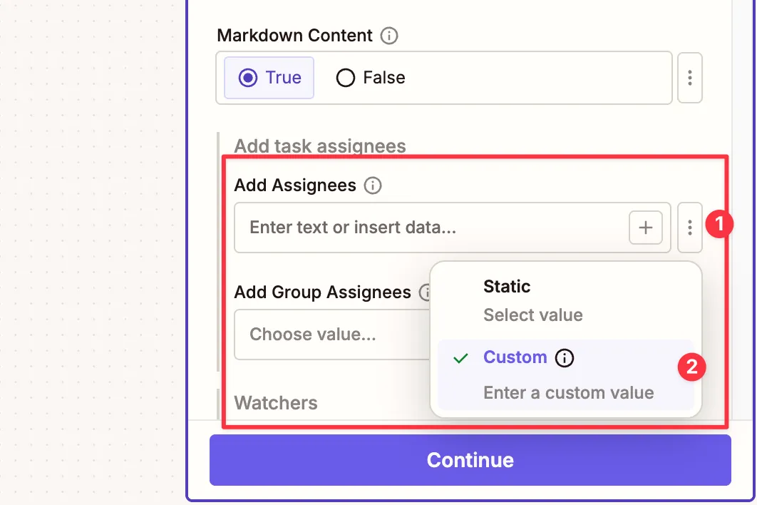 Add Assignee Custom