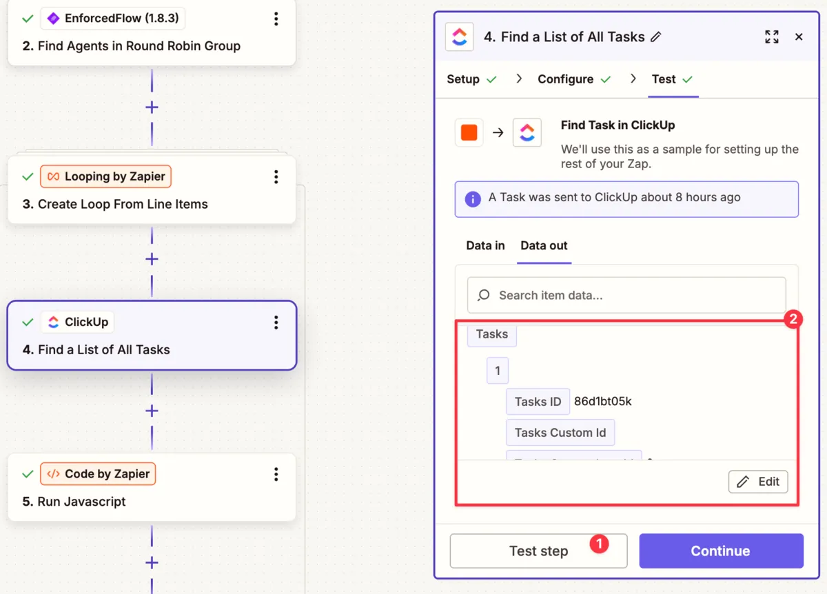Find Tasks Test Results